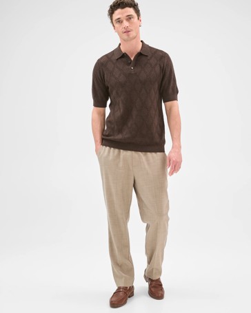 Preview Australian Cotton Jacquard Knit Polo Top