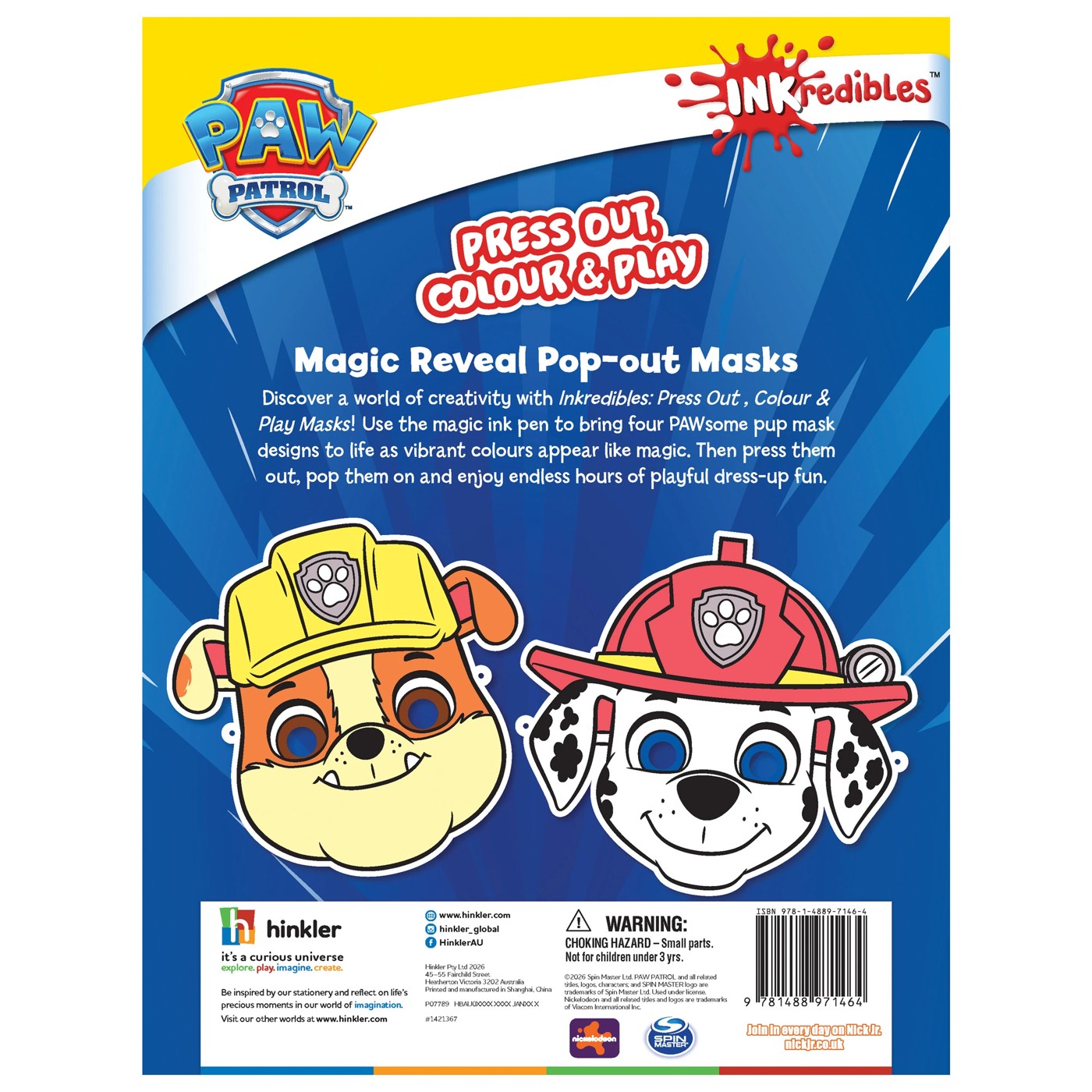 INKredibles PAW Patrol Magic Ink Masks - Book 4 of 4