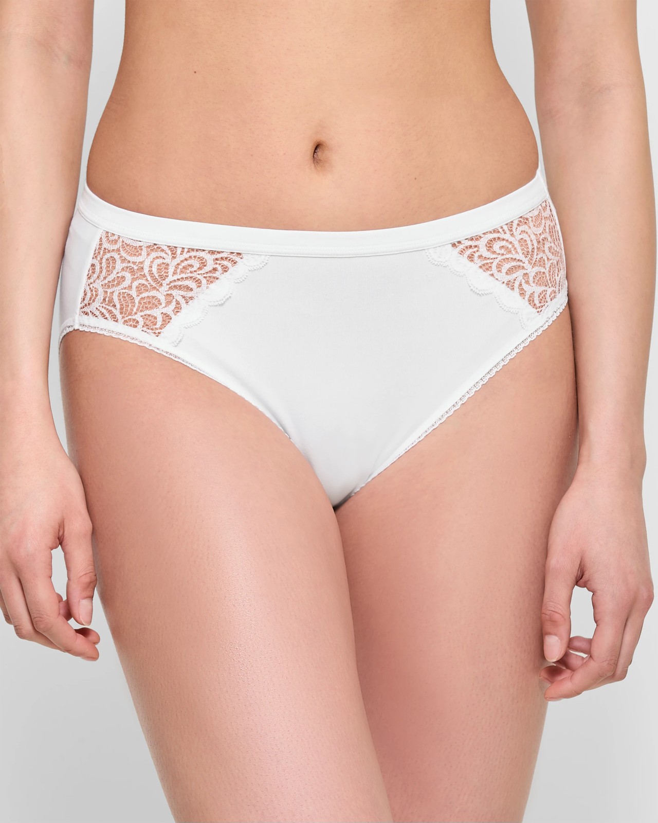 Australian Cotton and Lace High Cut Briefs - White 3 of 4