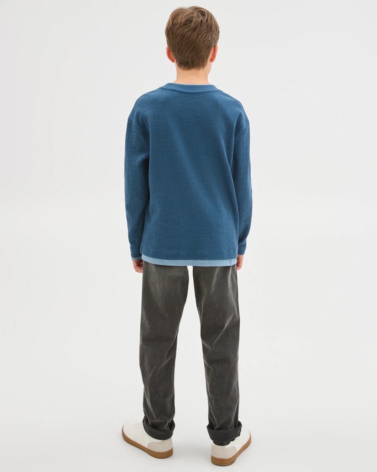 Elastic Waistband Straight Fit Denim Jeans - Blackwash 4 of 6