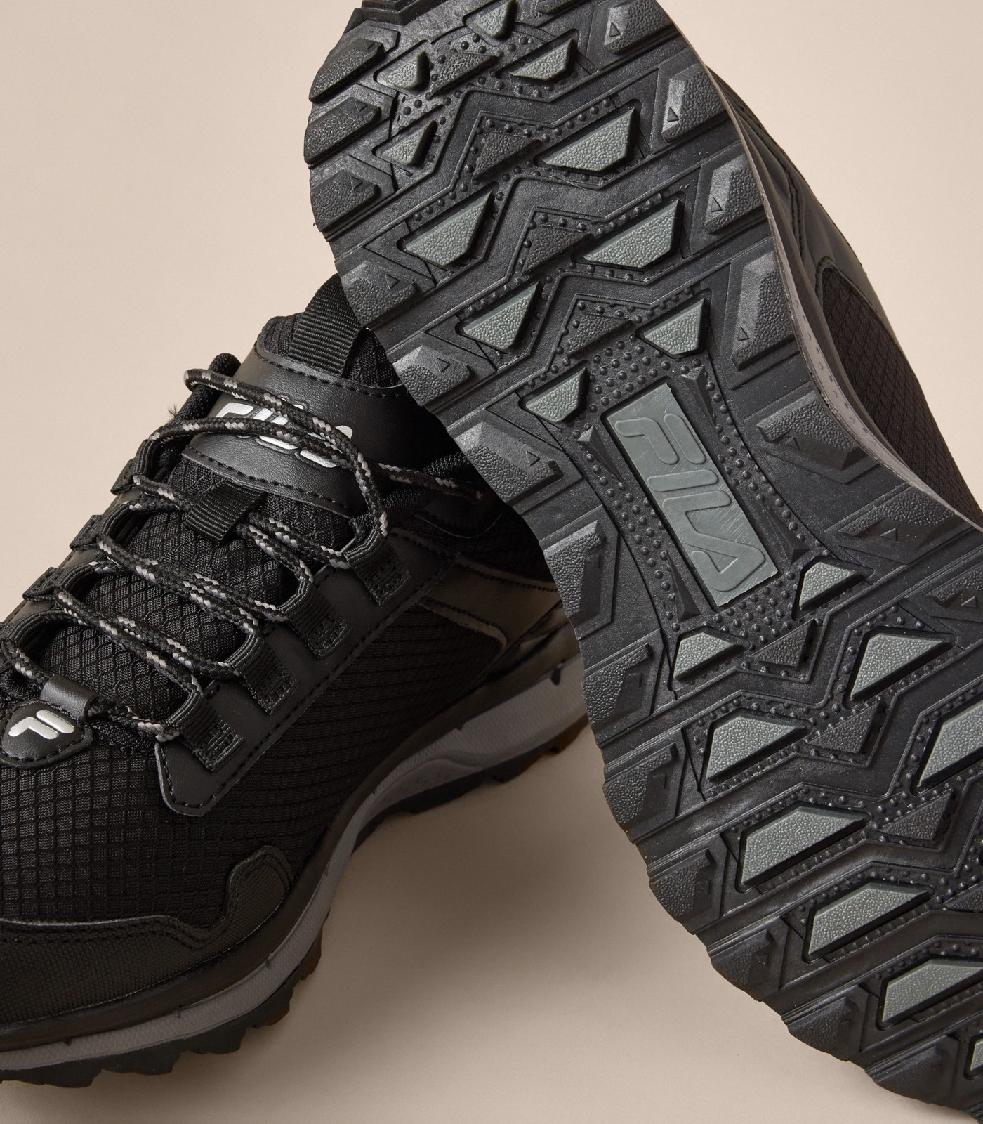 Fila Mens Trail Sneakers - Arpino - Black / Grey | Target Australia