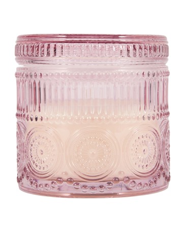 Anko Pink Embossed Glass Candle