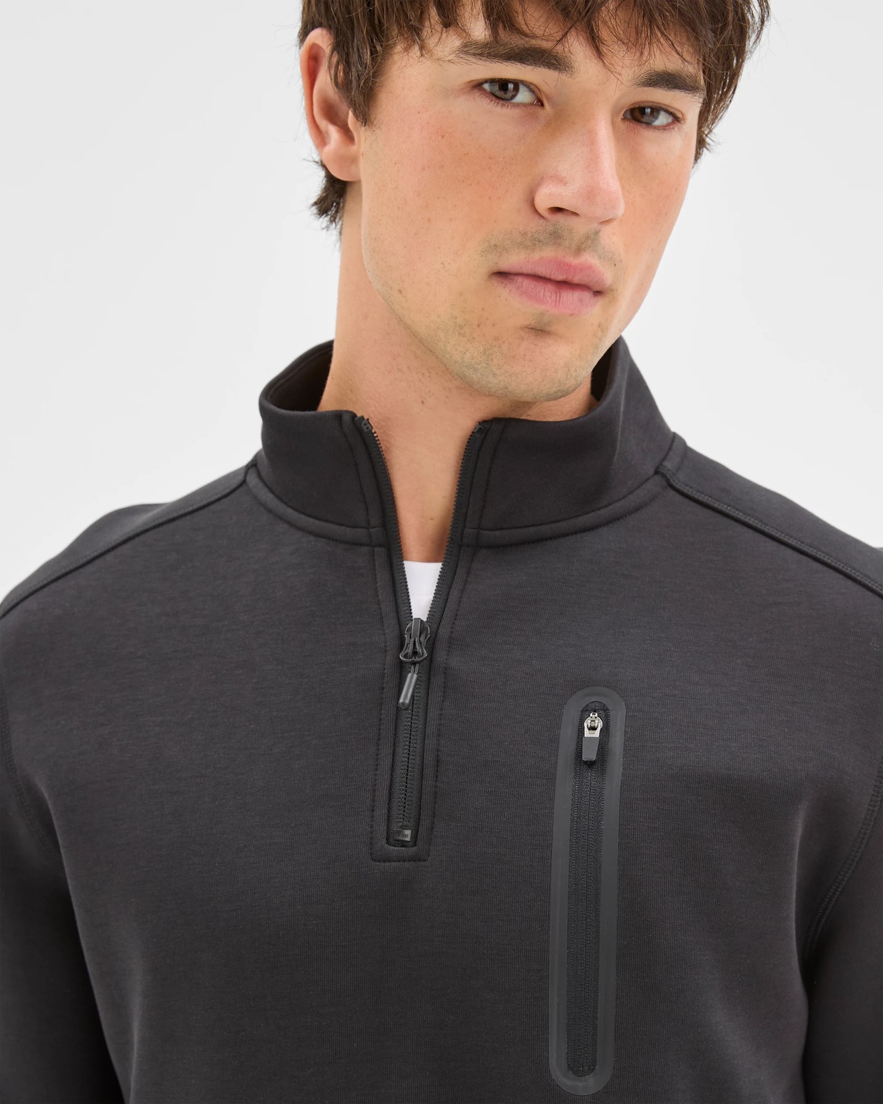 Active Australian Cotton Blend Tech Quarter Zip Jumper - Black 5 of 6