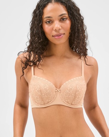 Soft Comfort Padded Lace Cup T-Shirt Bra