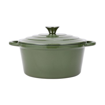 4L Olive Cast Iron Casserole - Anko