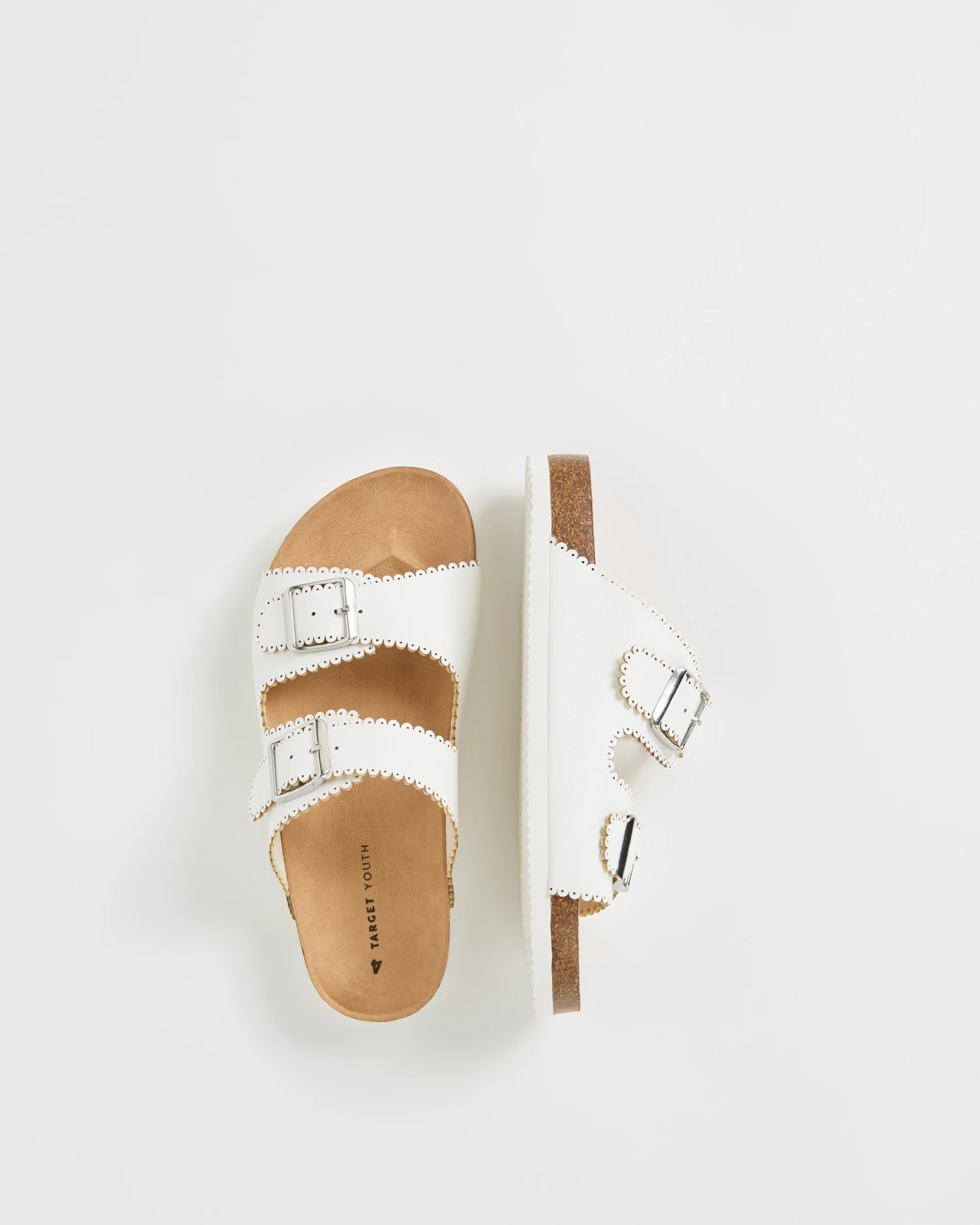 Scallop Moulded Cork Sandals - White 3 of 3