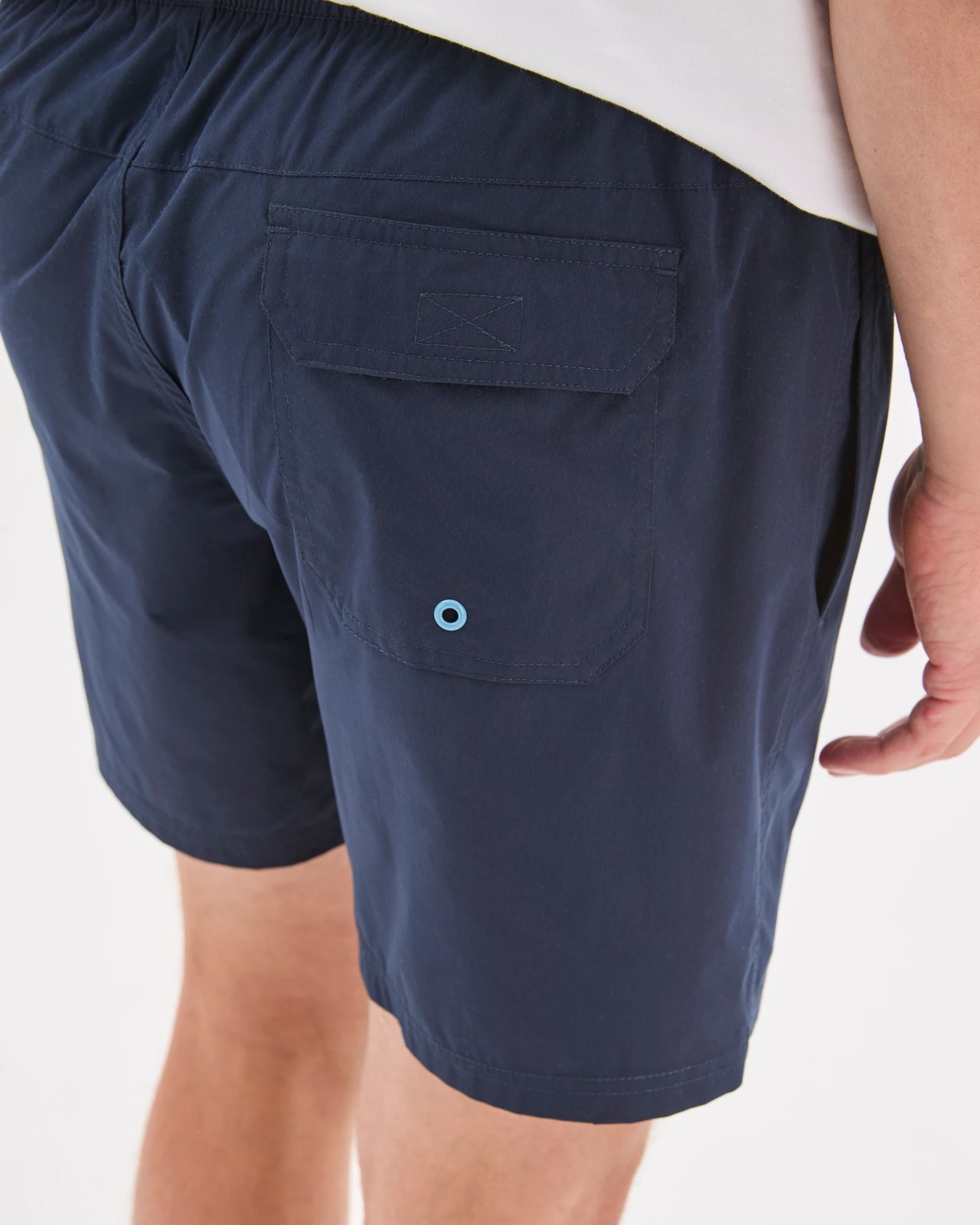 Elastic Waistband Bondi Shorts - Navy 4 of 5