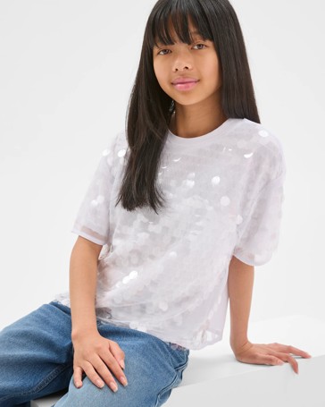 Sequin Short Sleeve T-Shirt