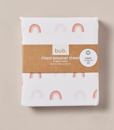 bub. Organic Cotton Fitted Bassinet Sheet
