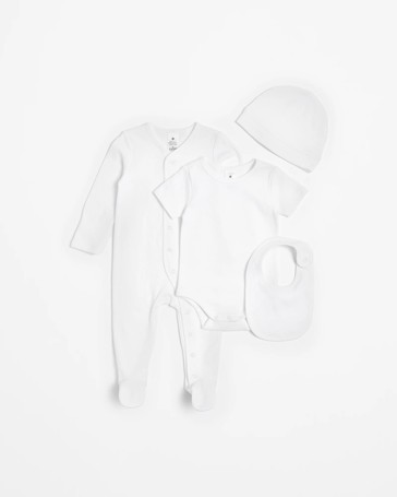 Baby Organic Cotton Pointelle 4 Piece Starter Set