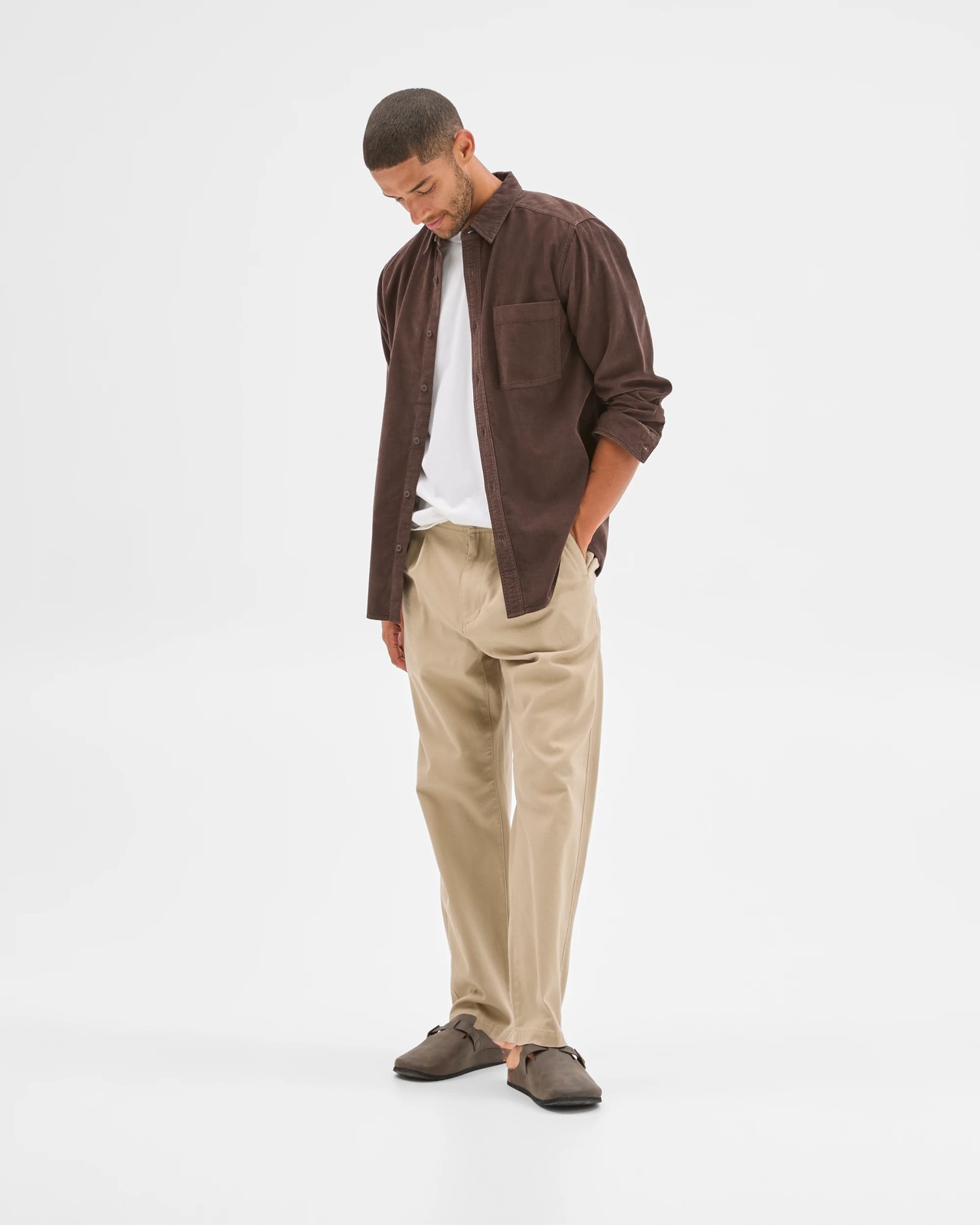 Australian Cotton Corduroy Shirt - Chocolate 2 of 6