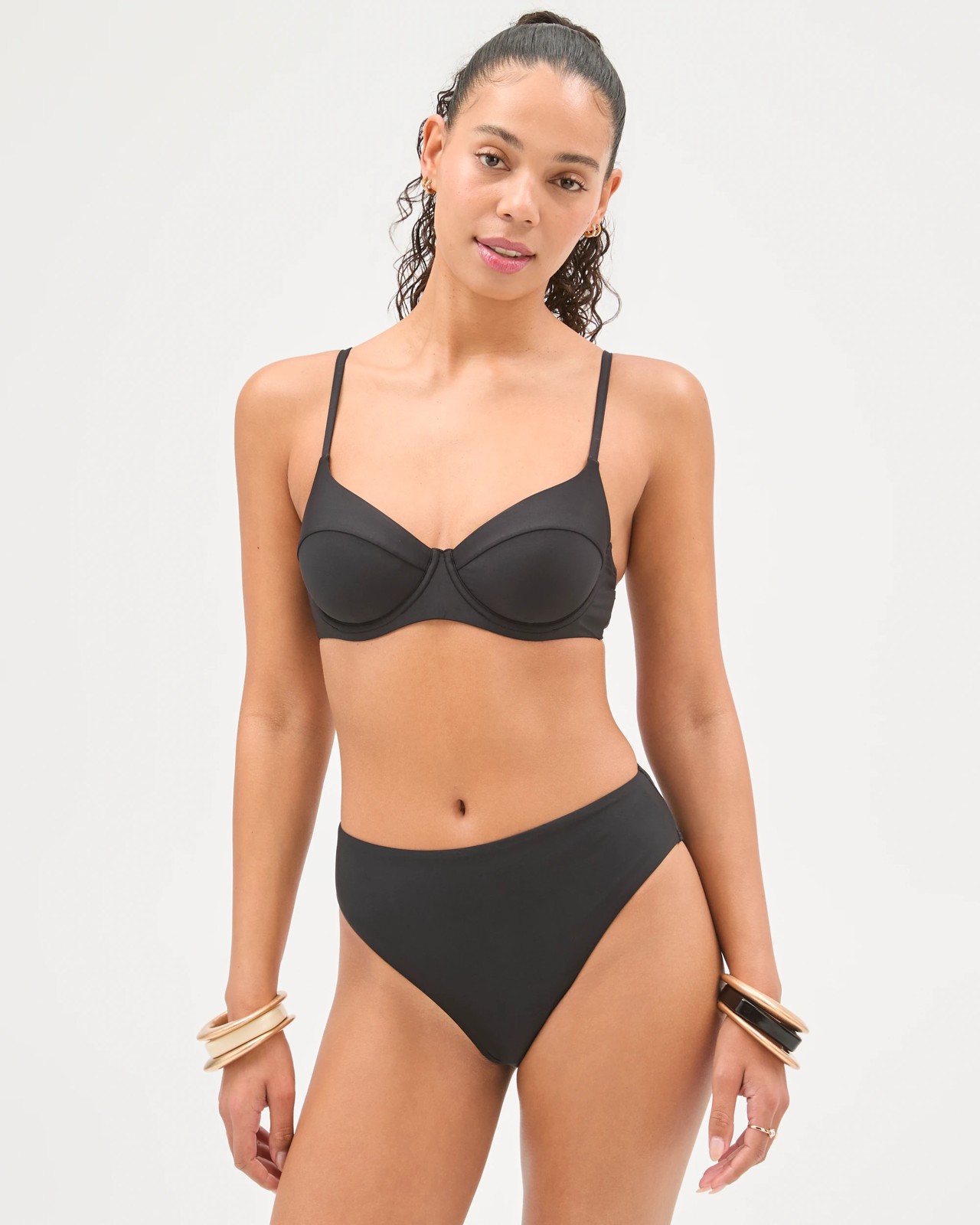 Underwire Swim Bikini Top - Black 3 of 6