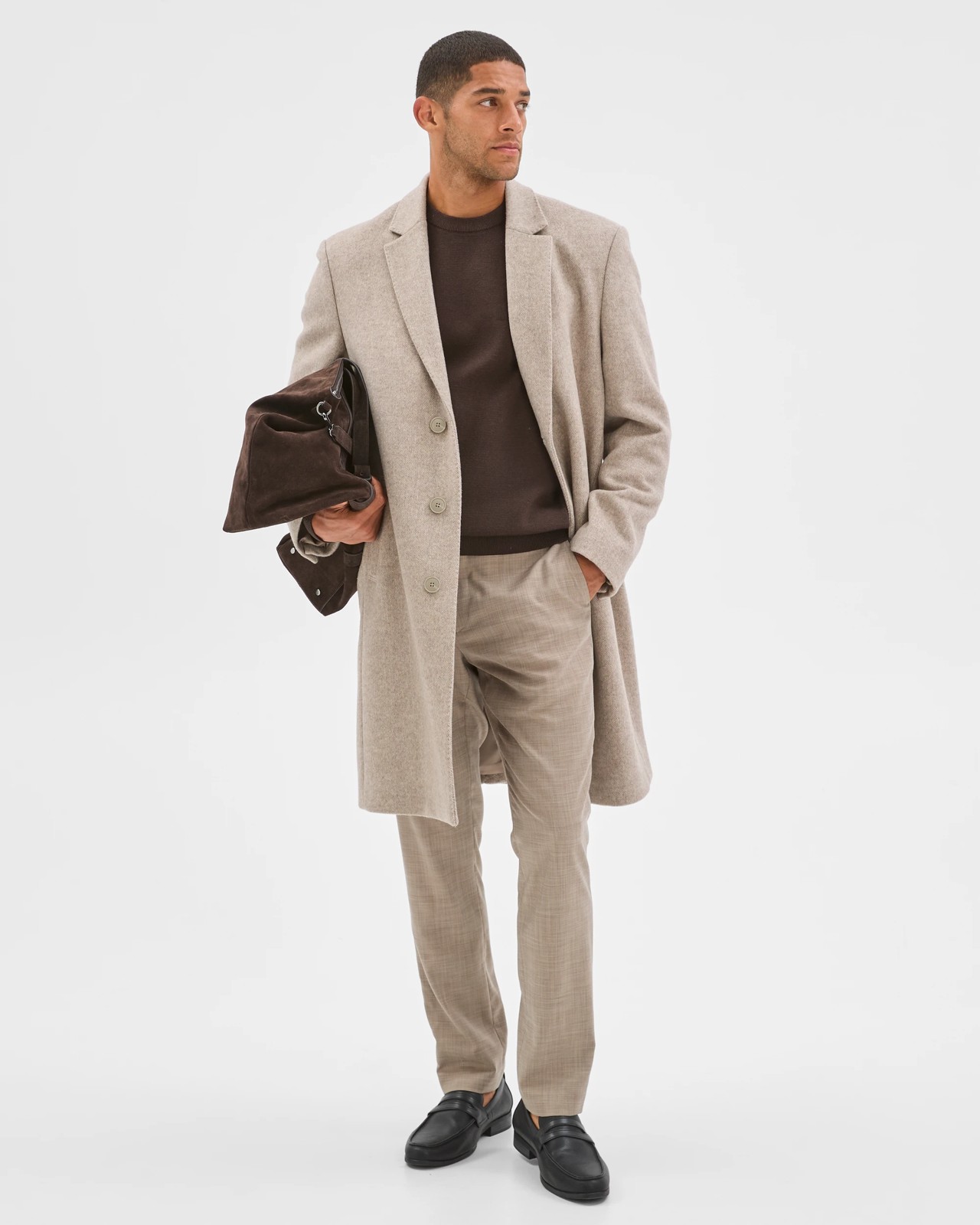 Preview Long Sleeve Long Coat - Oatmeal 3 of 6