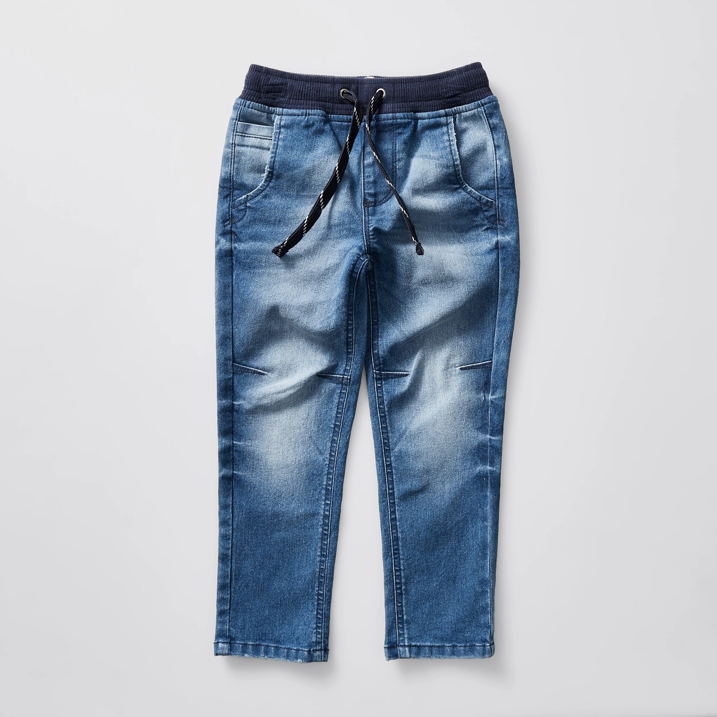 Rib Waist Denim Jogger 4 of 4