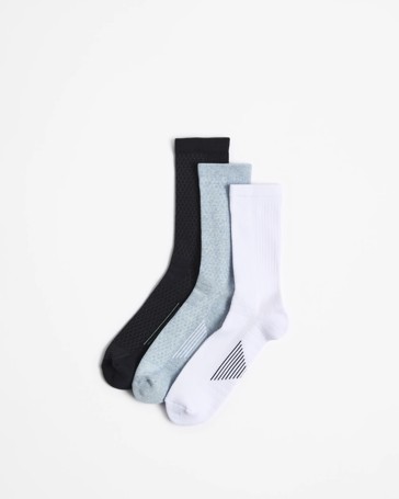 Mens Australian Cotton Blend 3 Pack Performance Crew Socks - Maxx