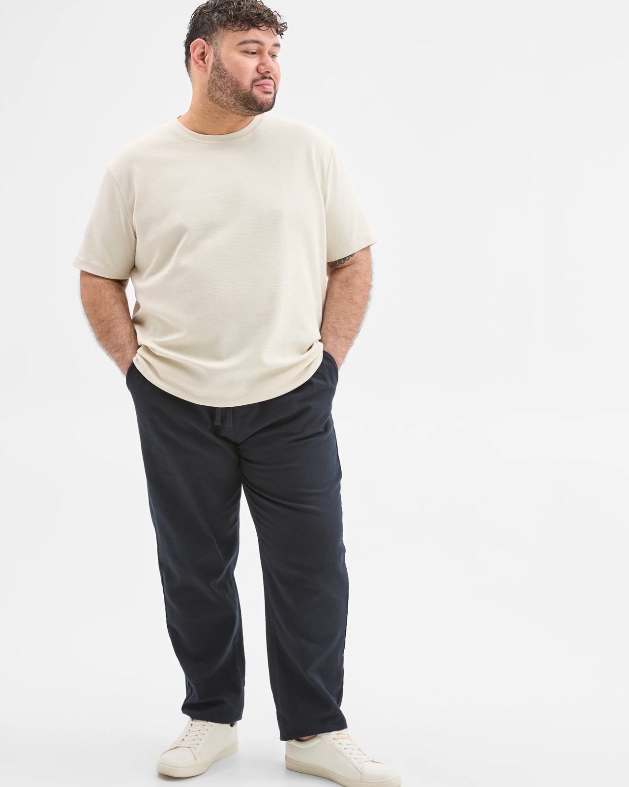 Plus Size Australian Cotton Blend Textured T-Shirt  - Birch 2 of 6