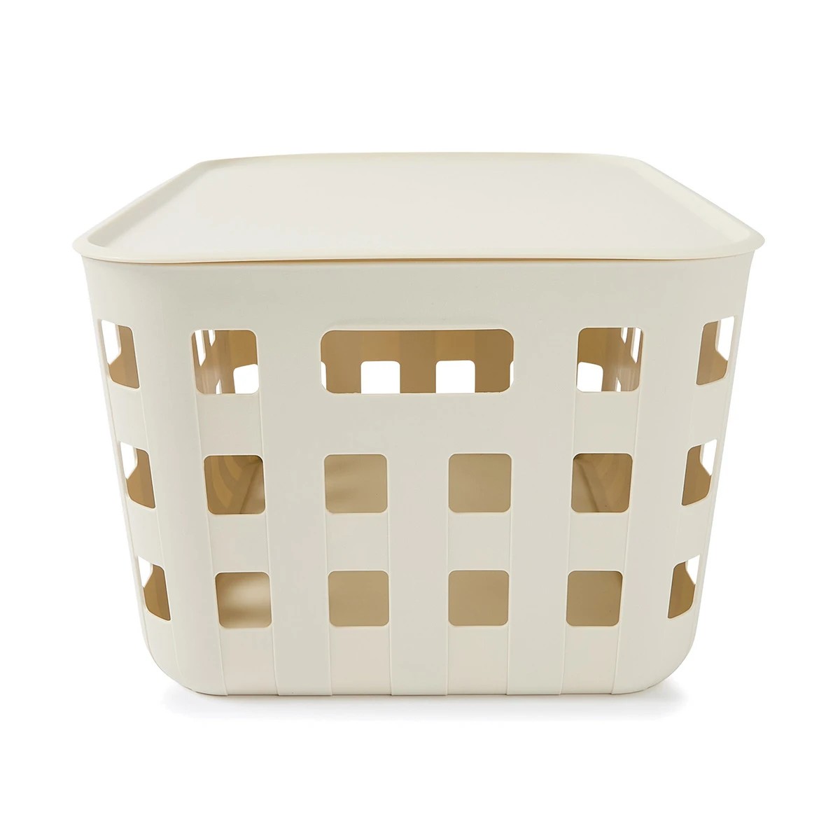 28L Rectangle Trellis Basket with Lid, Beige - Anko 3 of 5