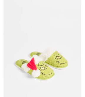 Mens Christmas Grinch Slipper Scuff