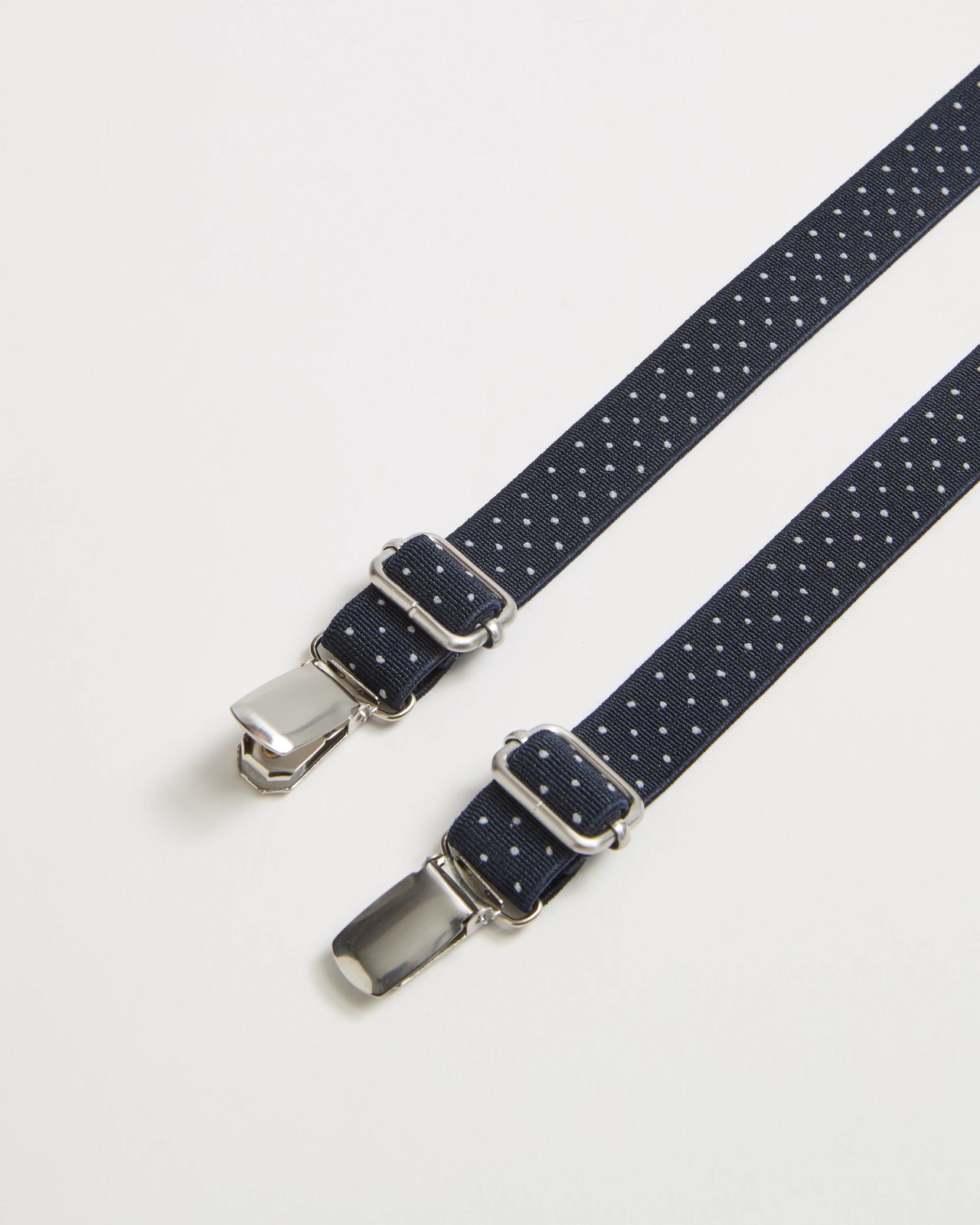 Elastic Clip-On Braces - Navy Polka Dots 2 of 3