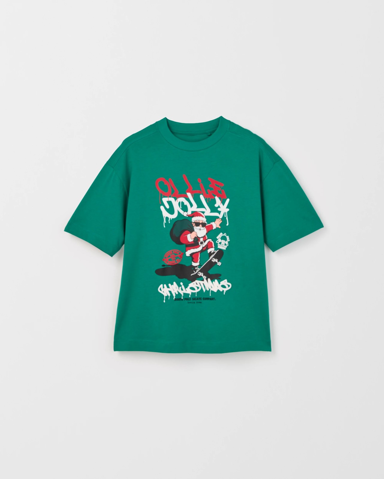Australian Cotton Christmas Oversized T-Shirt - Green 5 of 5
