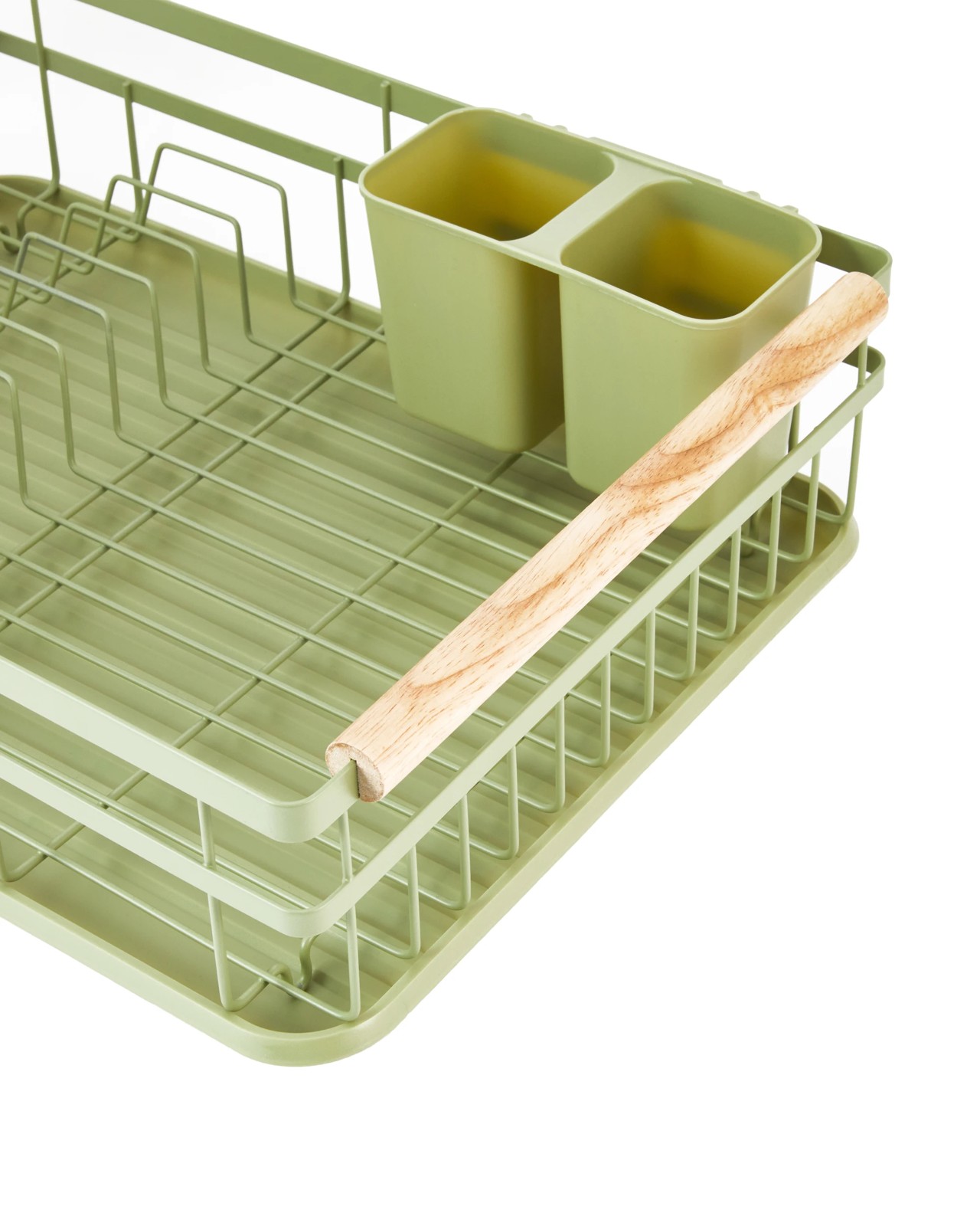 Anko Green Wooden Handle Dish Rack 5 of 6