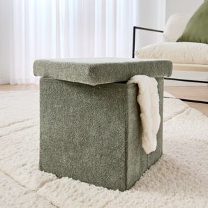 Square Storage Ottoman, Green - Anko product image