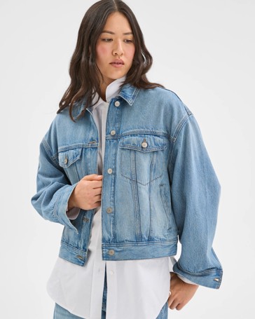 Cocoon Sleeve Denim Jacket