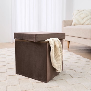 Anko Square Storage Ottoman - Chocolate