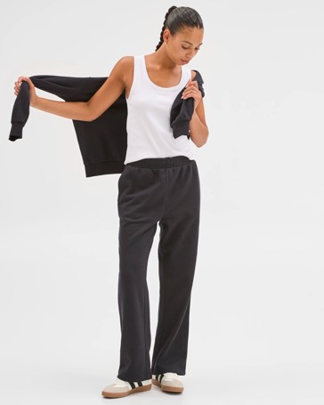 Australian Cotton Blend Straight Leg Fleece Trackpants