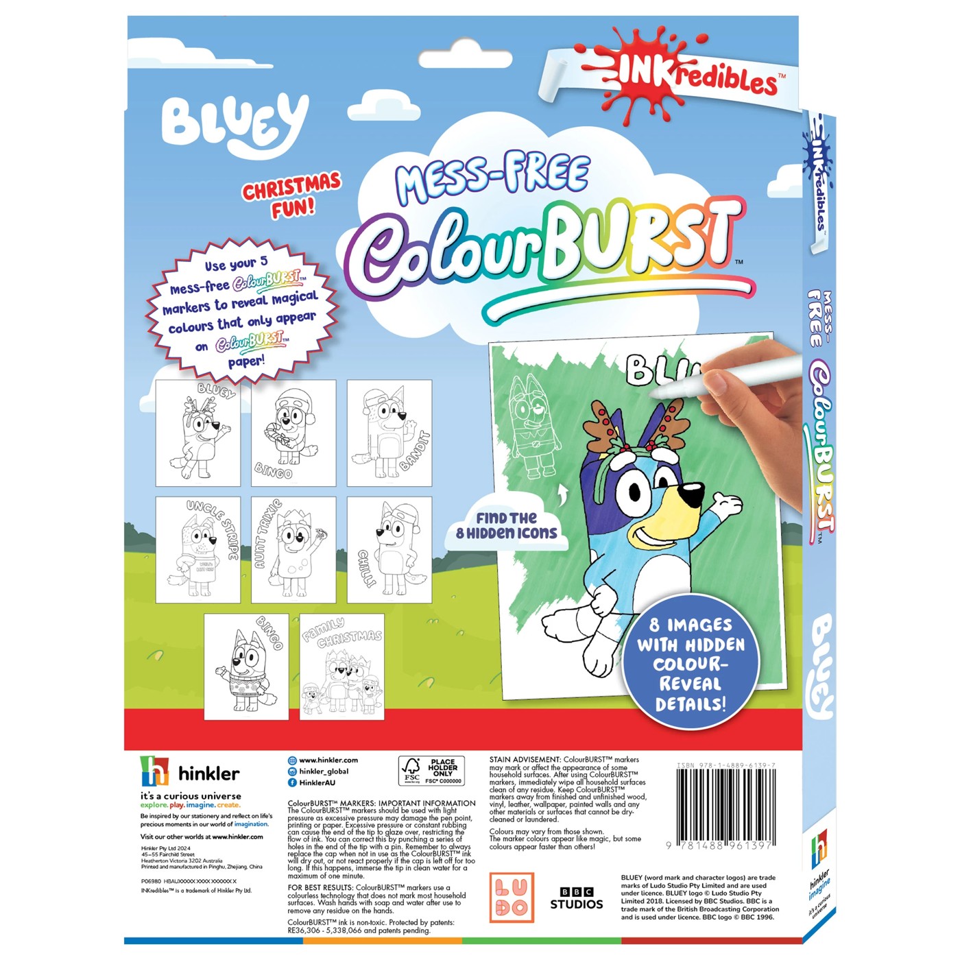 INKredibles Mess-Free ColourBurst Bluey Christmas Fun! - Book 2 of 6