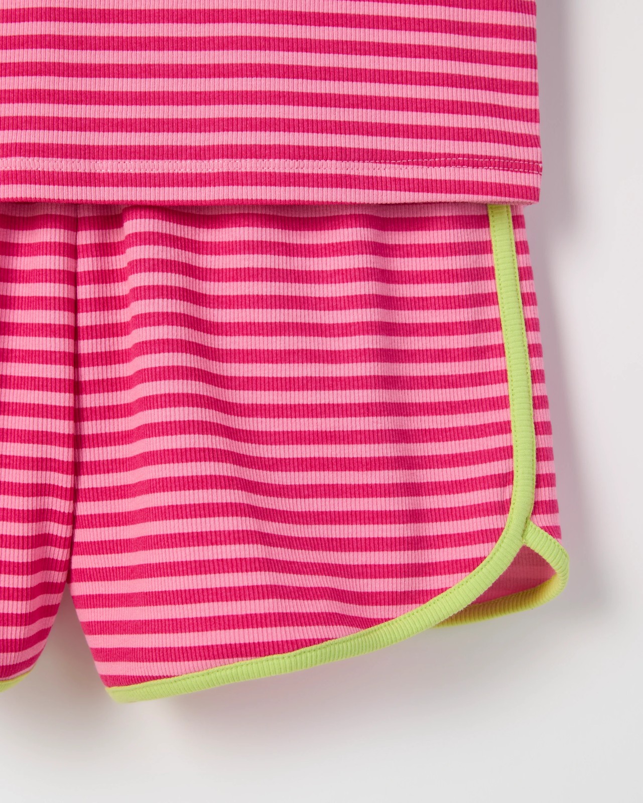 Australian Cotton Older Girls Elevated Knit Pyjama Set - Pink Stripe 3 of 3