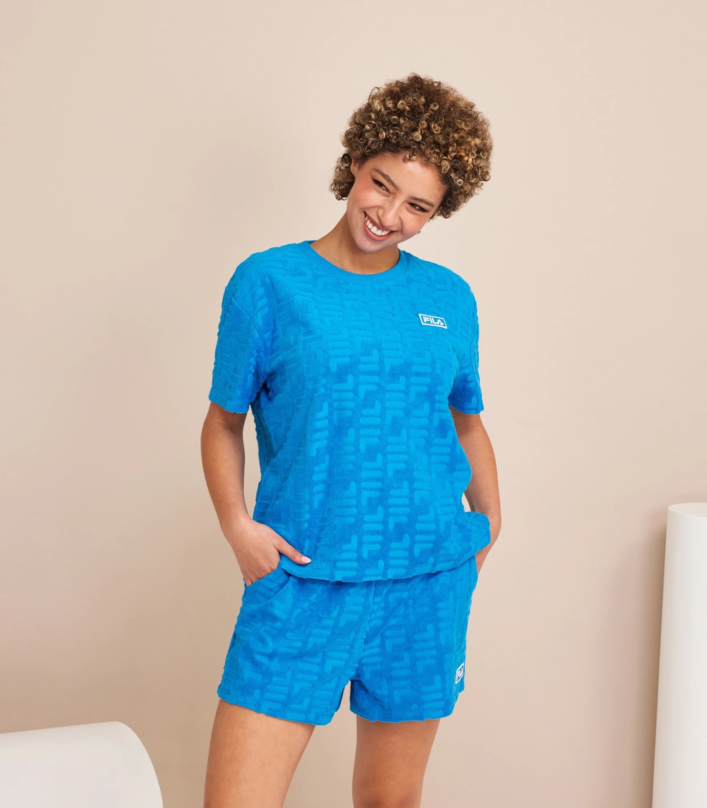 Fila terry cloth clearance short set