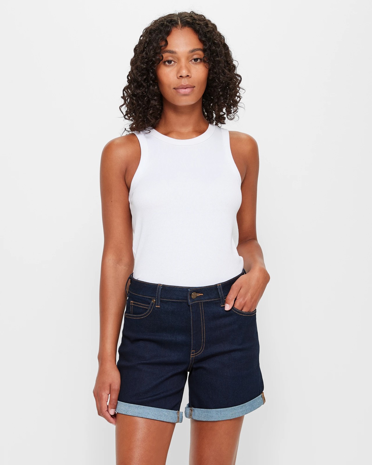 Classic Roll Cuff Denim Shorts