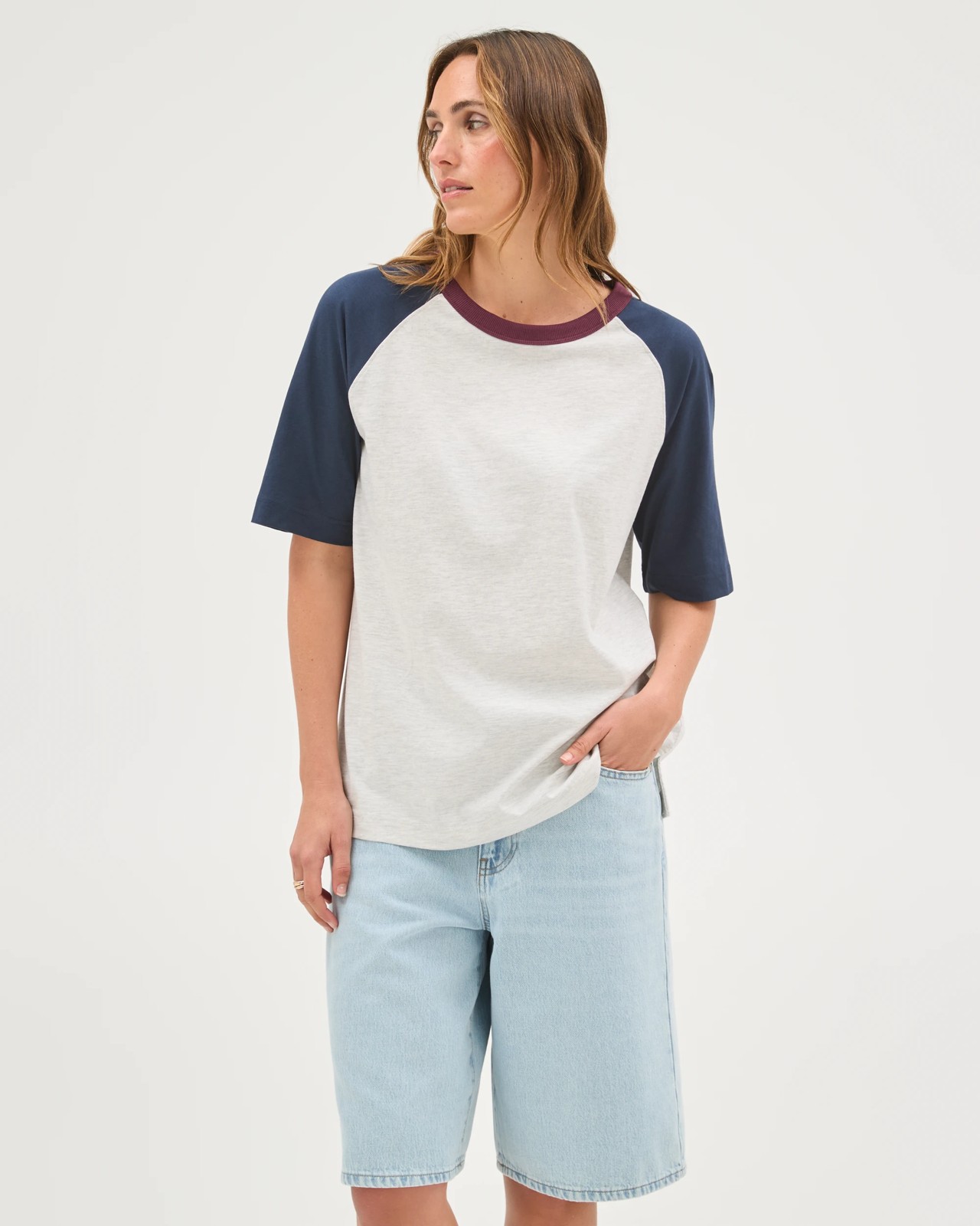 Australian Cotton Raglan Sleeve Boxy T-Shirt 4 of 5