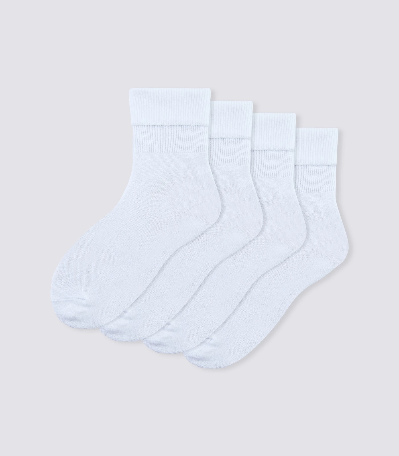 Kids 4 Pack Cuffed Viscose from Bamboo Crew - Underworks - White ...