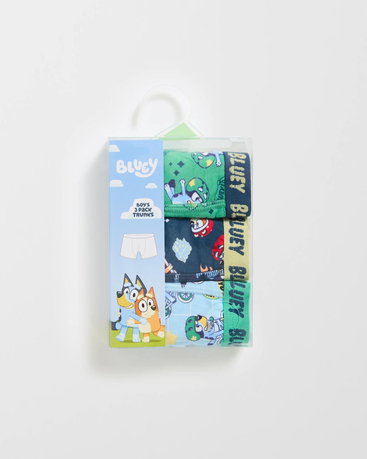 Licensed Bluey Australian Cotton 3 Pack Younger Boys Trunks 2 of 2