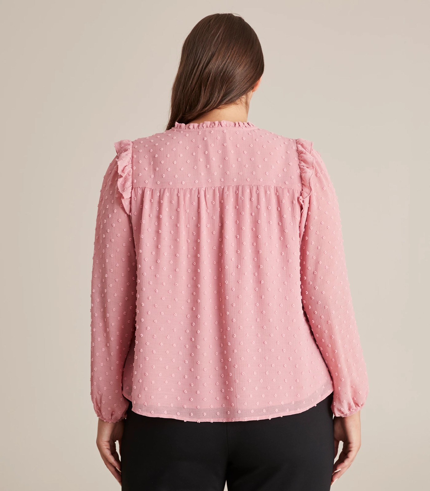 Curve Long Sleeve Pintuck Dobby Blouse 6 of 6