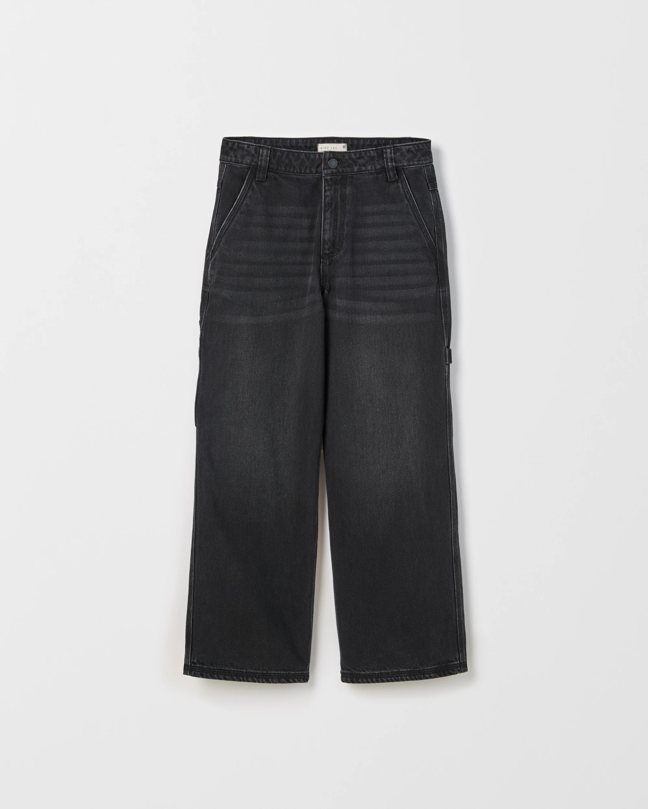 Wide Leg Carpenter Denim Jeans - Blackwash 4 of 5