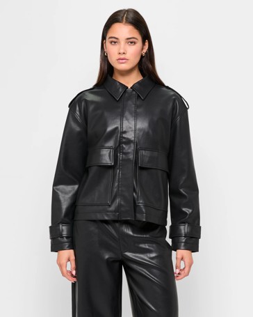 PU Shirt Jacket - Lily Loves