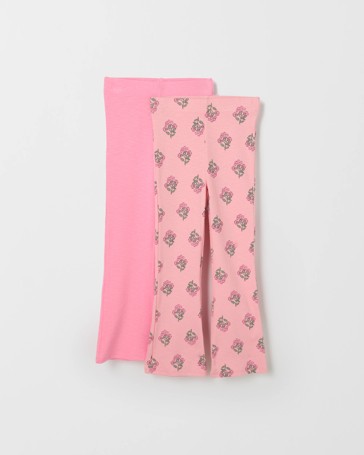 2 Pack Ribbed Flare Leggings