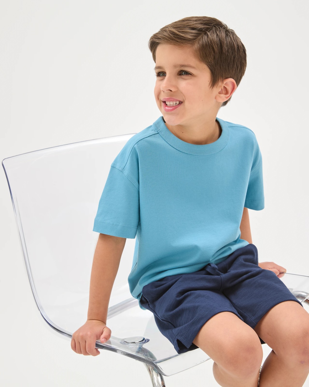 Organic Cotton Oversized T-Shirt - Blue 4 of 5