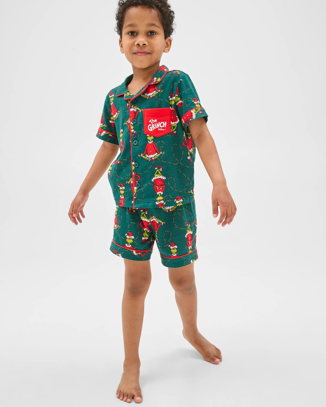 Family Matching Christmas Australian Cotton Younger Kids Pyjama Set - Grinch 3 of 6