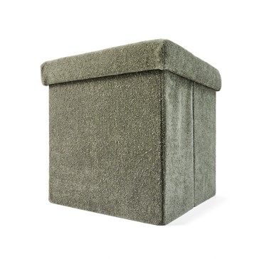 Square Storage Ottoman, Green - Anko