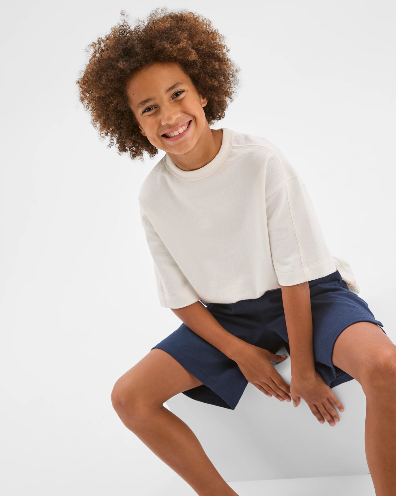 Australian Cotton Textured Oversized T-Shirt - White 3 of 6