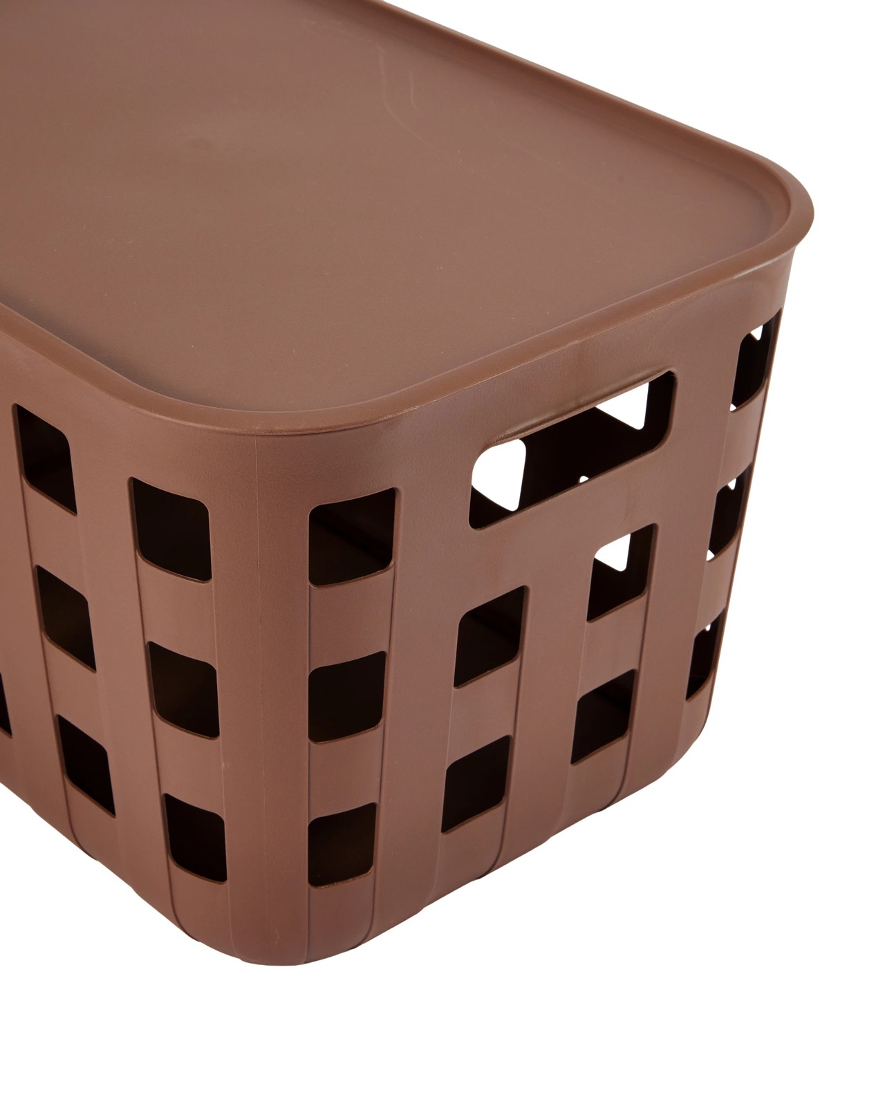 18L Rectangle Trellis Basket with Lid, Chocolate - Anko 5 of 6