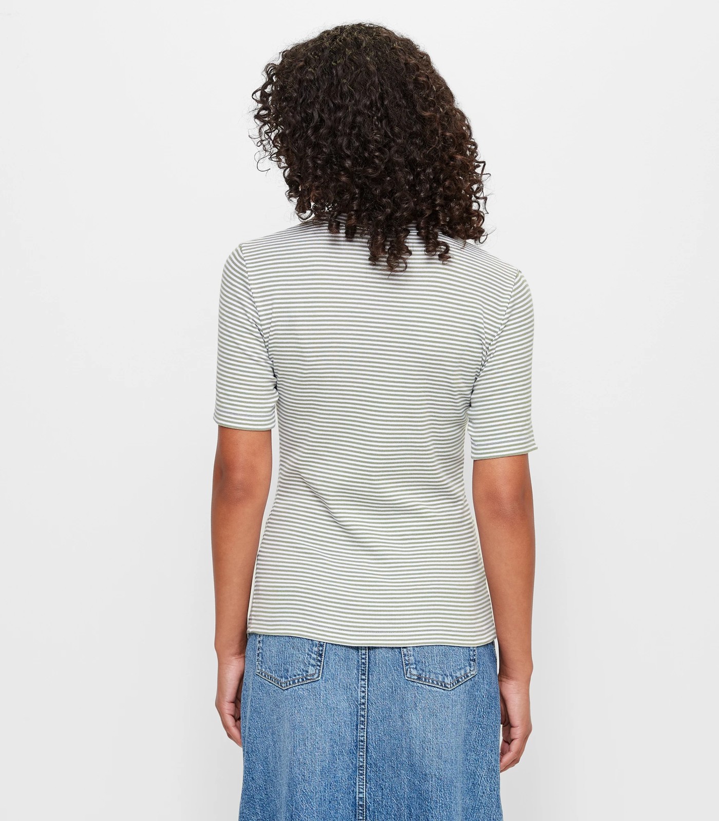 Australian Cotton Rib Layer T-Shirt - Sage/White Stripe | Target Australia
