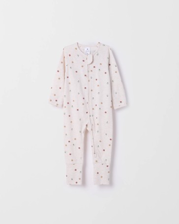 Baby Organic Cotton Zip Front Footless Coverall