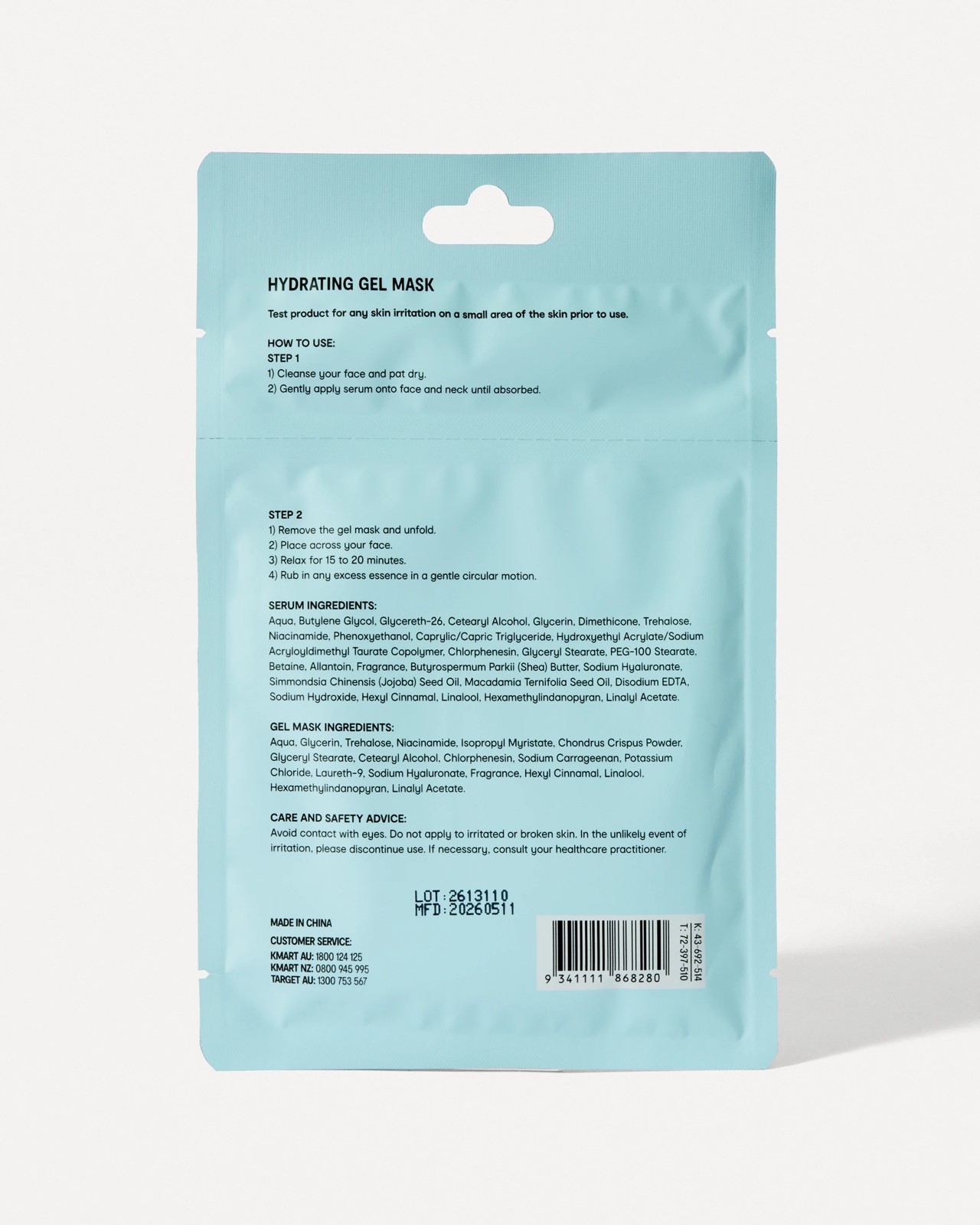 OXX Beauty 2 Steps Hydrating Gel Mask - Trehalose and Niacinamide 2 of 2