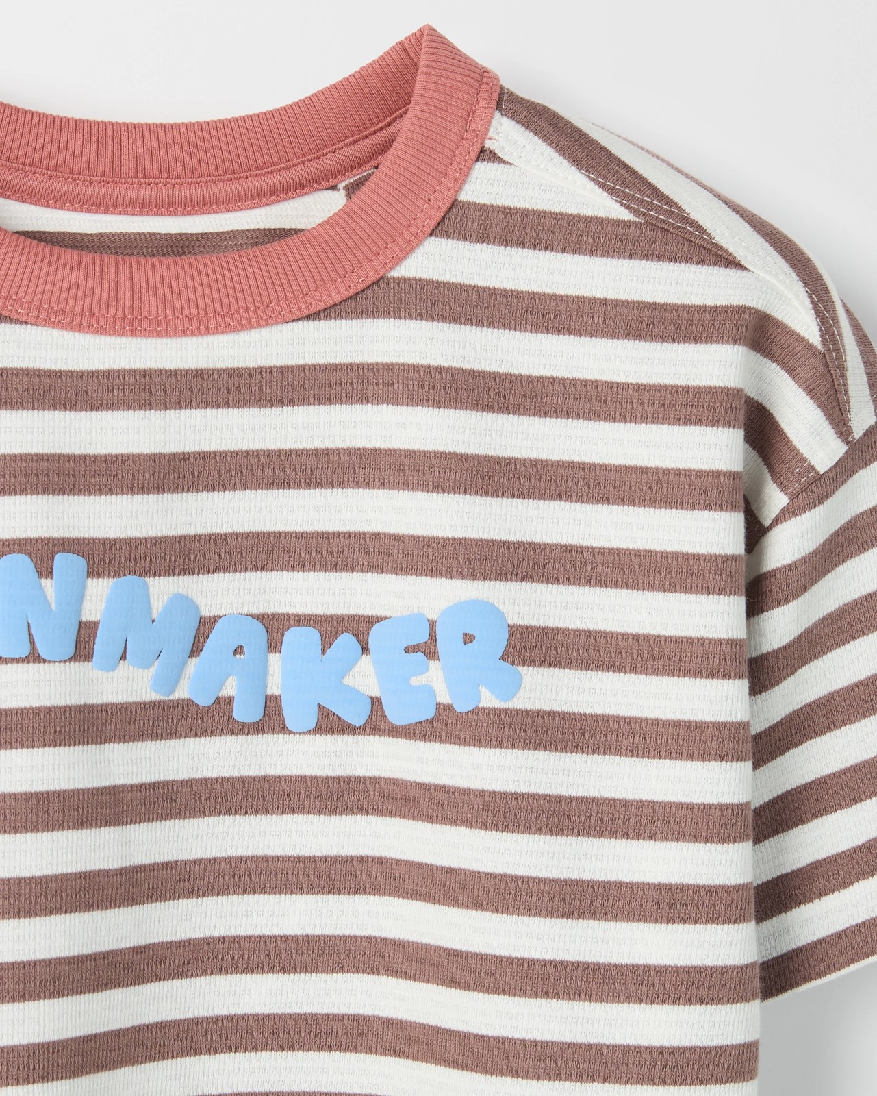 Australian Cotton Print T-shirt - Funmaker Stripe Brown 5 of 5