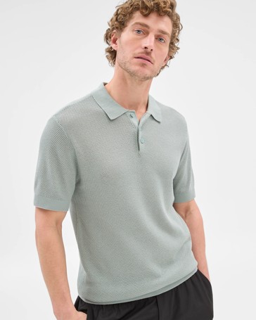 Australian Cotton Blend Knit Polo Top - Preview